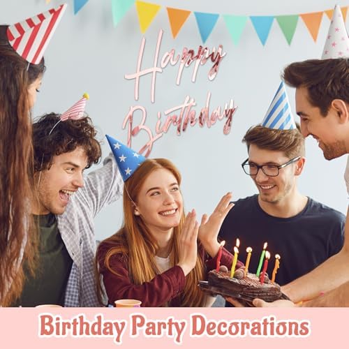 Yousoontic Happy Birthday Decal Sign, 23 x 20 Inch, Classic, Rose Gold - Image 5