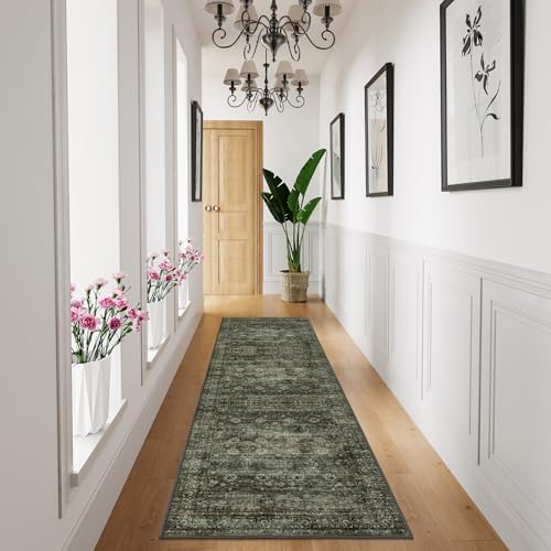 Moynesa Ultra-Thin Washable Teal Non Slip Bathroom Rug - 2x6 Laundry Room Mat, Machine Washable Non-Slip Pet Friendly Carpet Runner for Camper RV Foyer Kitchen Hallway - Image 4