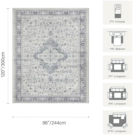 Rugxara 8x10 Area Rugs,Large Rugs for Living Room(Blue) - Image 2