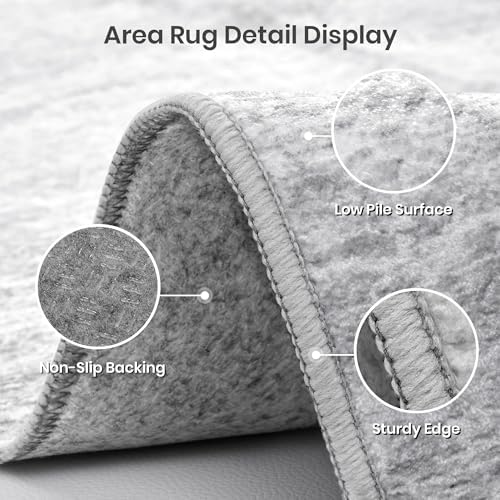 Valenrug 8x10 Area Rugs for Living Room, Large Washable Rug Non Slip Grey - Image 6