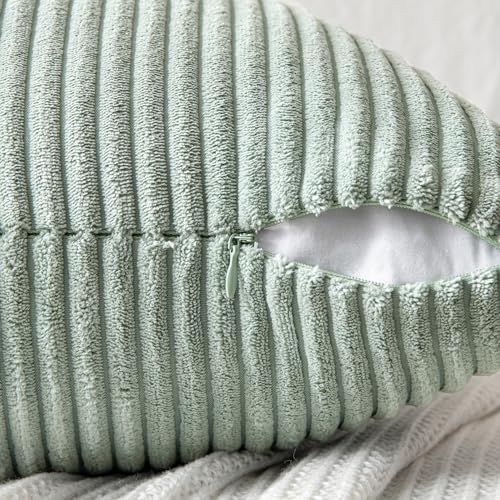 MIULEE Greyish Green Decorative Throw Pillow Covers for Couch 20x20 Inch - Image 3