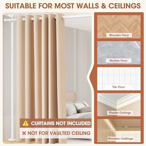 SUNALLY Room Divider for Separation 28-114in(W) Privacy Wall Divider, White - Image 4