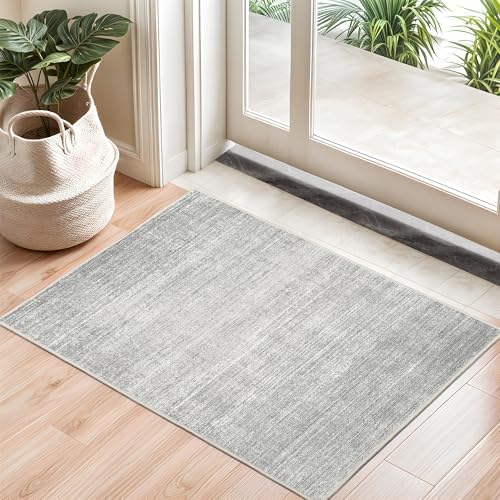Valenrug 2x3 Rug Non Slip, Small Washable Entryway Rug Indoor Doormat Grey by Valenrug