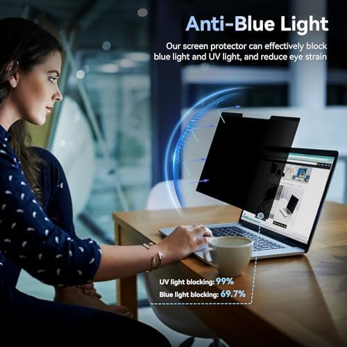 Mamol Magnetic Laptop Privacy Screen 16 inch,16:10 Aspect Removable Anti Glare Protector Blue Light Privacy Screen Filter,Filter Shield Compatible with HP/Dell/Acer/Asus/Samsung/Lenovo/Thinkpad Envy - Image 6