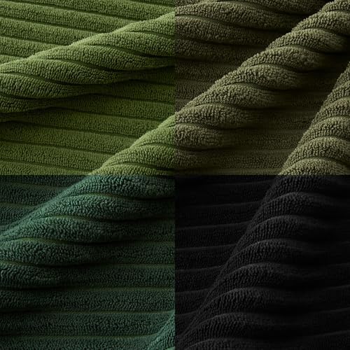 MIULEE Soft Corduroy Decorative Throw Pillow Covers Neutral Green 18x18 - Image 6