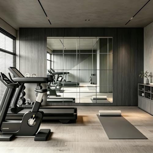 16PCS Square Acrylic Mirror Tiles, Wall Mirror Full Length, Mirror Sheets for Walls Decor, Square Mirror Centerpieces for Tables, Wall Mirror Full Length, for Bathroom Bedroom Home Gym Door (10inch) - Image 4