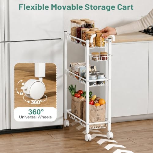 KIMBORA Laundry Room Storage Cart with Detergent Holder with Wheels - Image 5