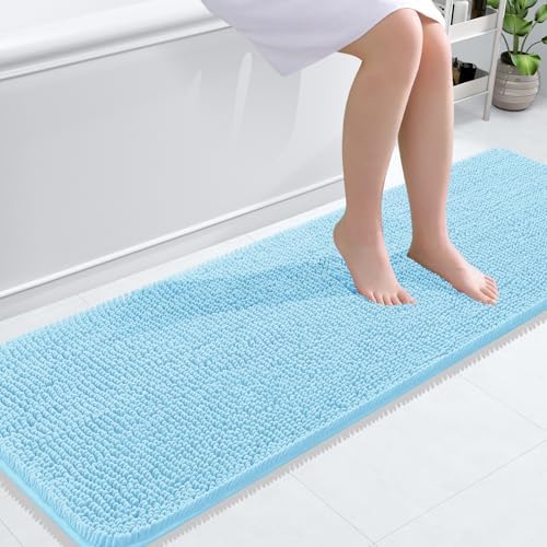 OLANLY Bathroom Runner Rugs 59x20, Extra Soft Absorbent Chenille Bath Rugs by OLANLY