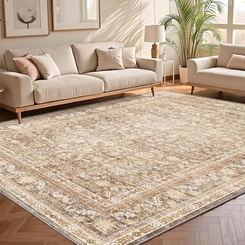OPPODREAM Vintage Beige Area Rugs 6x9, Washable Rug for Living Room by OPPODREAM