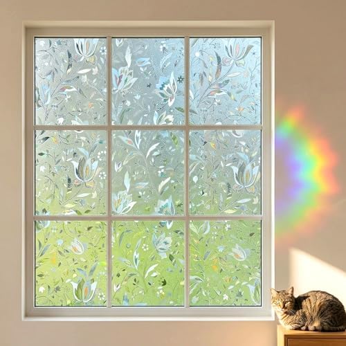 Stained Glass Reflective Frosted Tulip Window Film Privacy 35x78.7in - Image 6