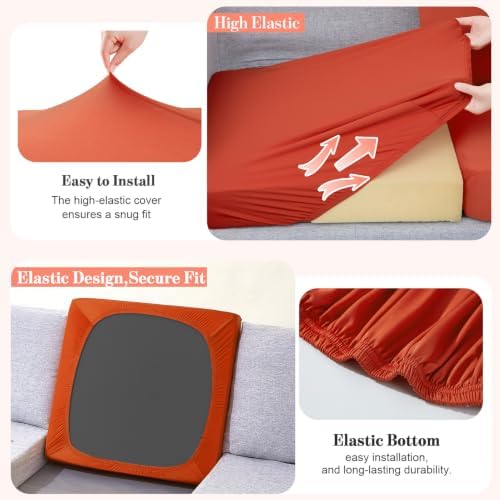 8Pcs Patio Cushion Covers Stretch Outdoor Furniture Protector Slipcovers - Image 5