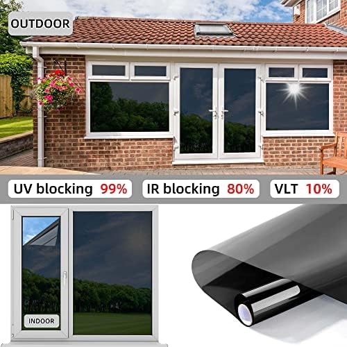 FuFin One-Way Window Privacy Film with Tools, Black 41.3"×78.7" - Image 6