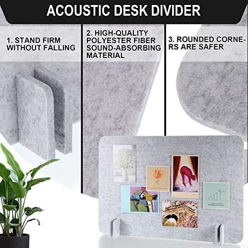 Fabbay 4 Pcs Acoustic Desk Divider Desk Partition for Students 16 x 24 Inch Table Freestanding Privacy Panel Visual Distraction and Noise Reducing for School Classroom Teacher Office (Silver Gray) - Image 3