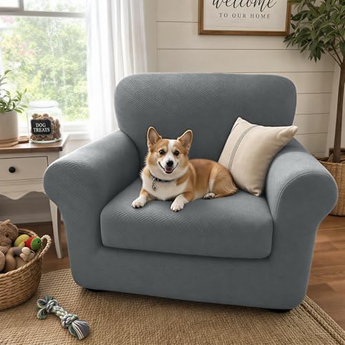 XINEAGE 2-Piece Stretch Armchair Sofa Cover, Washable Couch Covers for Dog - Image 3