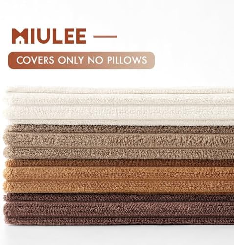 MIULEE Fall Corduroy Decorative Throw Pillow Covers Brown Series 20x20 - Image 6