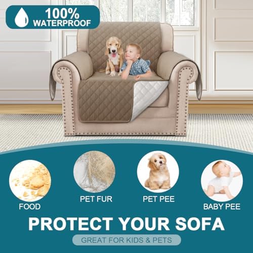 Turquoize 100% Waterproof Chair Covers Couch Covers for Dogs, Chair 23" - Image 2