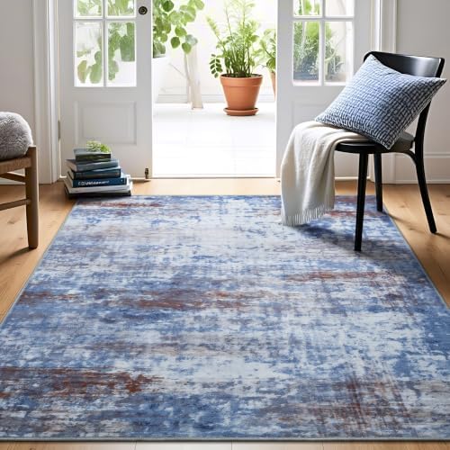 Modern Abstract 3x5 Rug, Non Slip Entryway Rug, Soft Machine Washable Rugs - Image 3