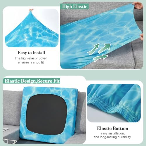 8Pcs Patio Cushion Covers Stretch Outdoor Furniture Protector Slipcovers - Image 5