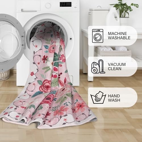 DUKINO 3x12 Washable Runner Rug, Long Hallway Runner Rug Non Slip, Pink - Image 7