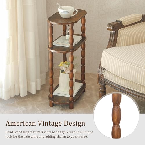 MaxSmeo Small Narrow Side Table, 3-Tier Narrow Nightstand for Small Space - Image 5