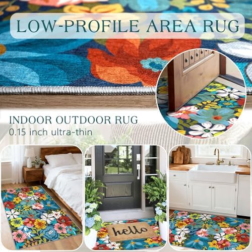Floral Outdoor Rug - 28"x43" Front Door Mat Indoor Outside Entrance - Image 4