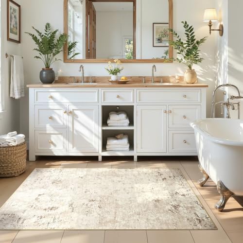 Toneed 3x5 Washable Non Slip Abstract Area Rugs for Bedroom Living Room - Image 5