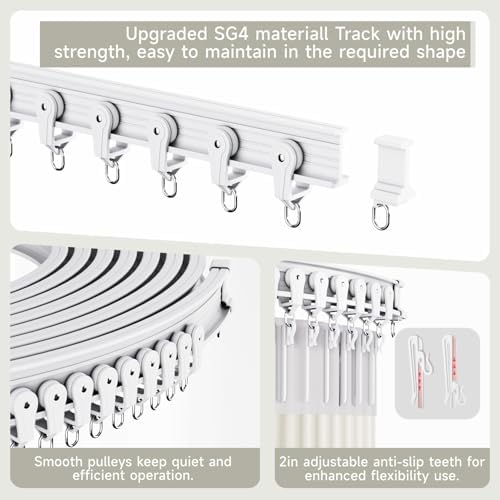 Room Divider Curtains Set, Extra Wide Blackout Curtains with Ceiling Track - Image 4