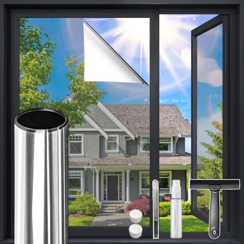 DUOFIRE One Way Privacy Window Film, Reflective Window Film, 11.8" x 78.7" by DUOFIRE