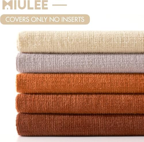MIULEE Fall Rust Terracotta Chenille Couch Throw Pillow Covers, 20x20 - Image 6