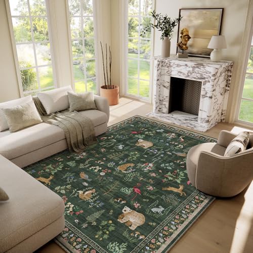 10x12 Area Rugs for Living Room: Washable Rug Stain Resistant Non Slip Low Pile Soft Faux Wool Lightweight Large Rugs for Bedroom Dining Room Under Table Rug Farmhouse Home Office Nursery Indoor - Image 6