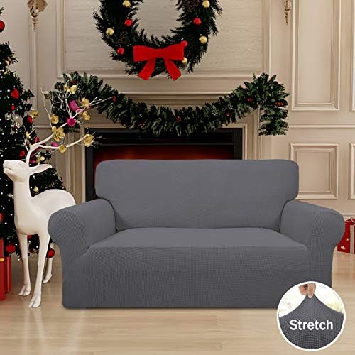 Easy-Going Stretch Loveseat Couch Covers Washable Grey - Image 2