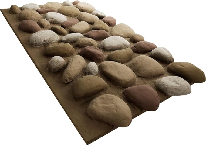 EverStone River Rock Faux Rock Panel, 49"W x 24 3/4"H x 3"D, Canyon Dune Color - Image 6