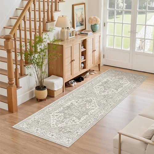 Madane Hallway Runner Rug 2x5 Washable Entry Rugs Non-Slip, Beige/Brown - Image 3