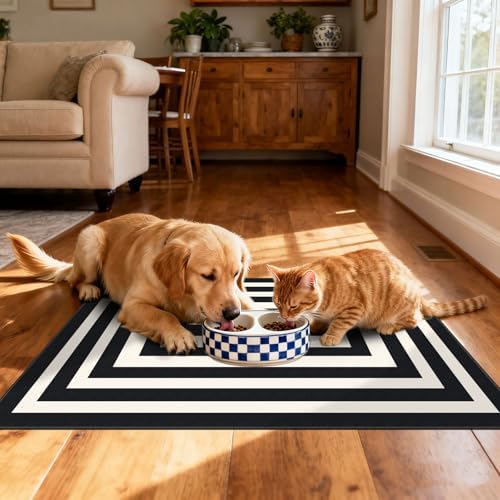 Modern Outdoor Rug - 28" x 43" Front Door Mat Indoor Outside Entrance Non-Slip Washable Outdoor Mat Black White Geometric Rug for Entryway Kitchen Bedroom Layered Doormat for Front Porch - Image 7