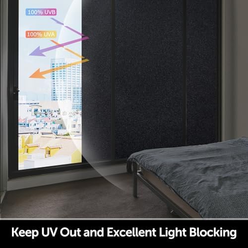 HIDBEA Blackout Window Privacy Film,100% Light Blocking,17.5in x 6.5ft - Image 2