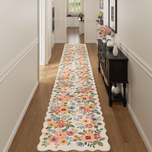 DUKINO 2x12 Washable Runner Rug, Long Runner Rug for Hallway, Beige Yellow - Image 5