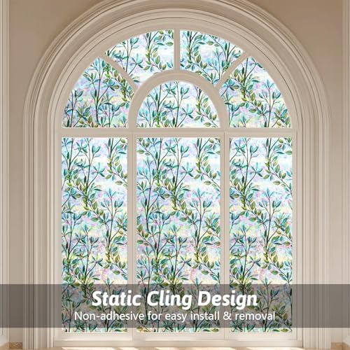 Kromapolis Green Leaf Stained Glass Window Privacy Film, 23.6 x 157.4 inch - Image 4