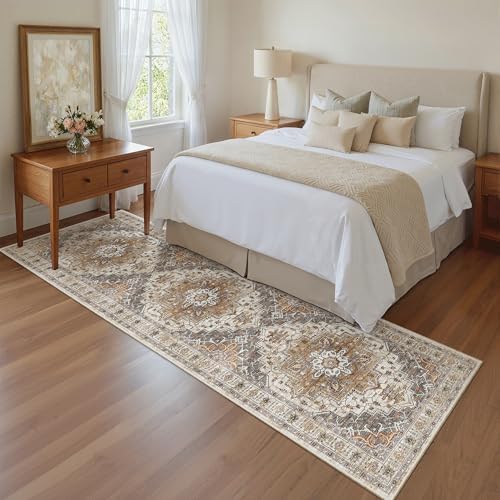 Madane Hallway Runner Rug 2x8 Washable Kitchen Rugs Non-Slip, Turmeric/Grey - Image 5