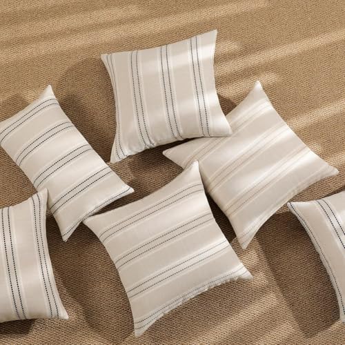 Hckot Stripe Throw Pillow Covers 12x24 Lumbar Navy Blue Pillow Covers - Image 5