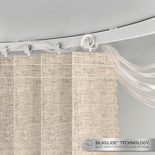 ILRON Accordion Folding Room Partition with Ceiling Track - Retractable Room Divider Curtain, Effortless Setup(Beige 100" W x 96" L-Pack of 1) - Image 3