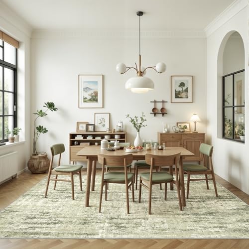 Valenrug 7x9 Area Rug, Abstract Washable Area Rugs for Living Room, Green - Image 5
