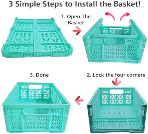 20L Folding Crate, 4Pack Plastic Storage Baskets Organizer for Home and Office,Collapsible Storage Crates for Home Office and Outdoor Organizer. (Mix Colors) - Image 3