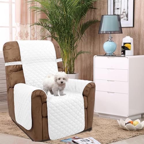 U-NICE HOME Reversible 23''Recliner Small Chair Cover, White - Image 2