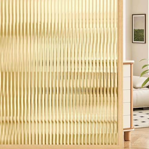 Coavas Reeded Glass Window Privacy Film, 3D Fluted Adhesive, 23.6"x78.7" by Coavas