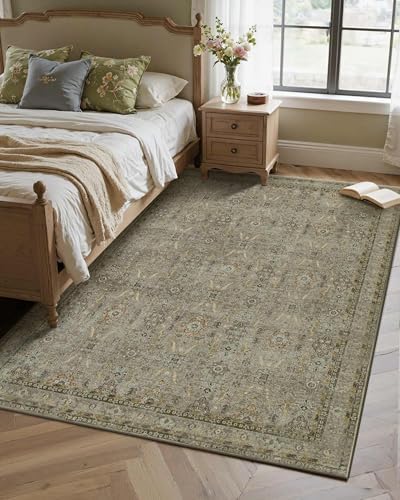 Rugxara 4x6 Area Rug Washable Rug for Living Room Bedroom, Olive Green - Image 2