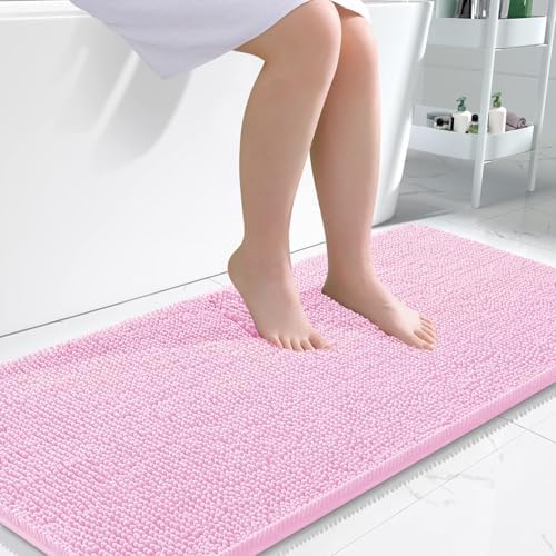 OLANLY Bathroom Runner Rugs 47x24, Extra Soft Absorbent Chenille Bath Rugs by OLANLY