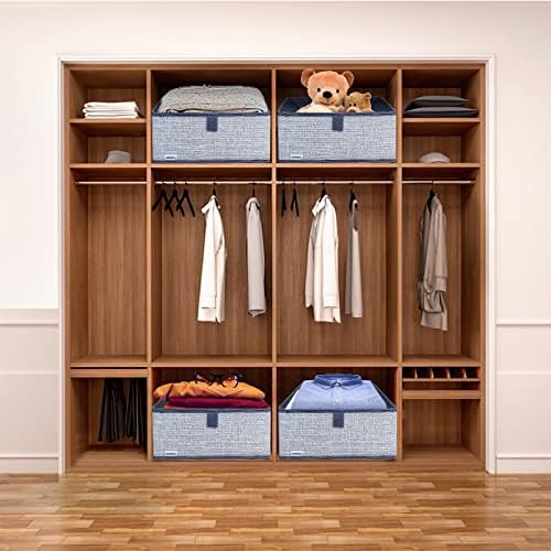3 Packs Closet Storage Bins - Trapezoid Large Storage Box - Foldable Fabric Baskets for Organizing Clothes - Baby Toiletry, Toys, Towel, DVD, Book (1# Dark Grey, 11.6 x 11.6 x 7.9 inches) - Image 6