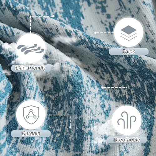MYSKY HOME Sectional Couch Cover Sage Abstract Geometric Sofa Covers for Sectional Sofa L Shape Chenille Couch Protector for Dogs Pets Couch Throw Cover Washable Durable for Home Decor, 71" X118" - Image 4