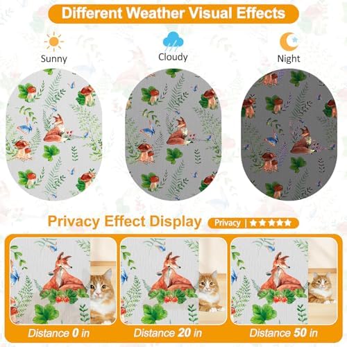 Countewol Privacy Window Films Stain Glass Cling No Glue Anti-UV Window Sticker for Bathroom Bedroom Living Room(Forest Textured 70.86" L*24.4" W) - Image 4