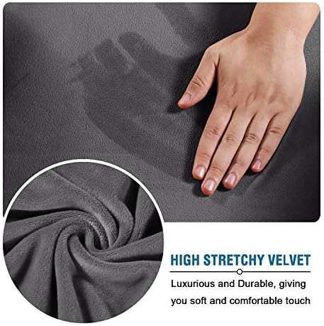 H.VERSAILTEX Velvet 4 Piece High Stretch Sofa Slipcover Cover Furniture Protector Form Fit Luxury Thick Velvet Extra Large Sofa Cover for 3 Cushion Couch Width Up to 105 Inch (XL Sofa, Gray) - Image 5